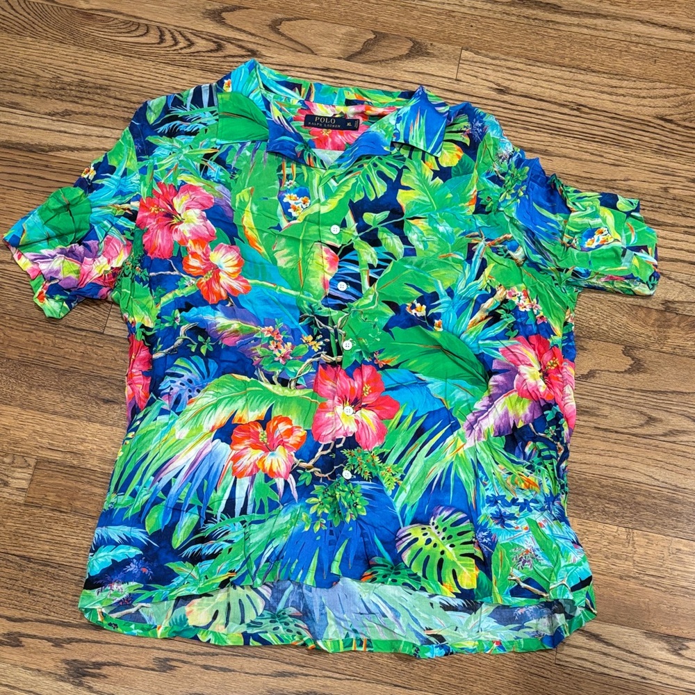 Polo Ralph Lauren Tropical Hawaiian Button down collared Shirt XL